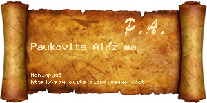 Paukovits Alóma névjegykártya