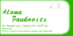aloma paukovits business card